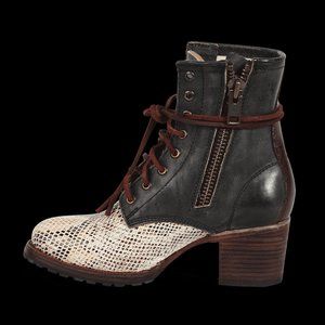 free bird black leather calvier snakeskin boots size 9